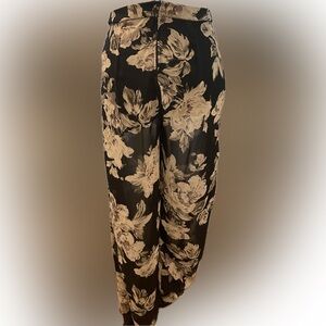 Charlotte Russe Black/floral Sheer High Waist Pants With Shorts Women’s Small
